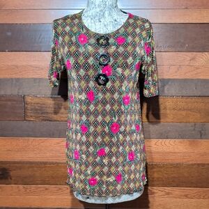 No Brand Tag Stretchy Floral Patterned Women's Blouse